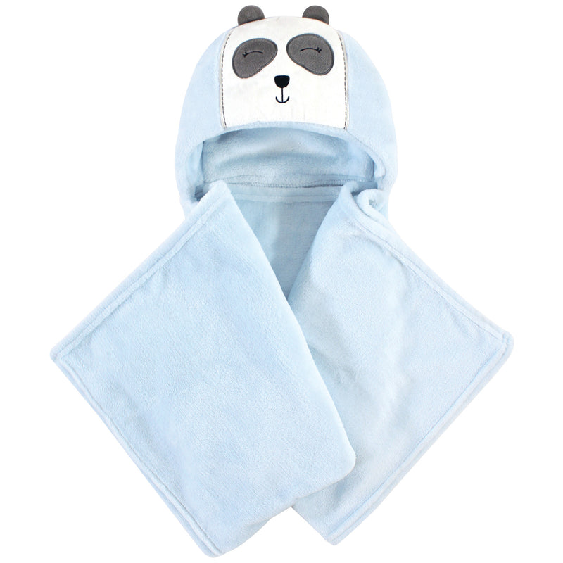 Hudson Baby Hooded Animal Face Plush Blanket, Modern Panda