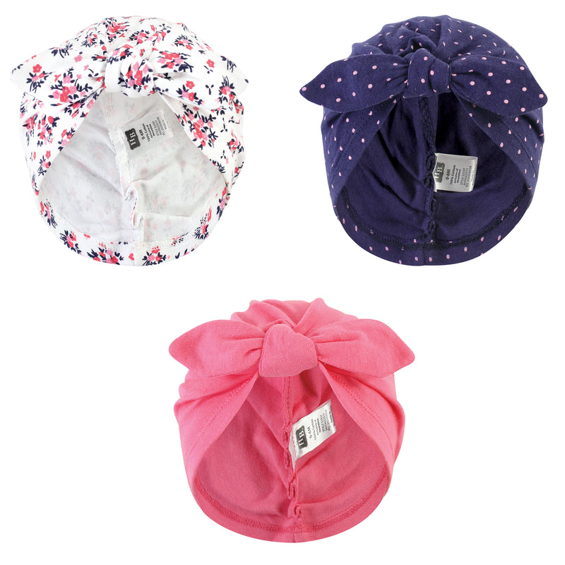 Hudson Baby Turban Cotton Headwraps, Dainty Floral