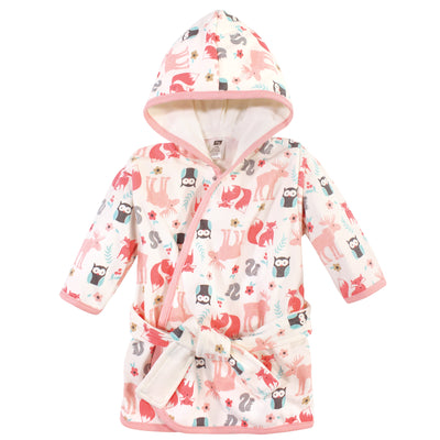 Hudson Baby Cotton Rich Bathrobe, Girl Forest