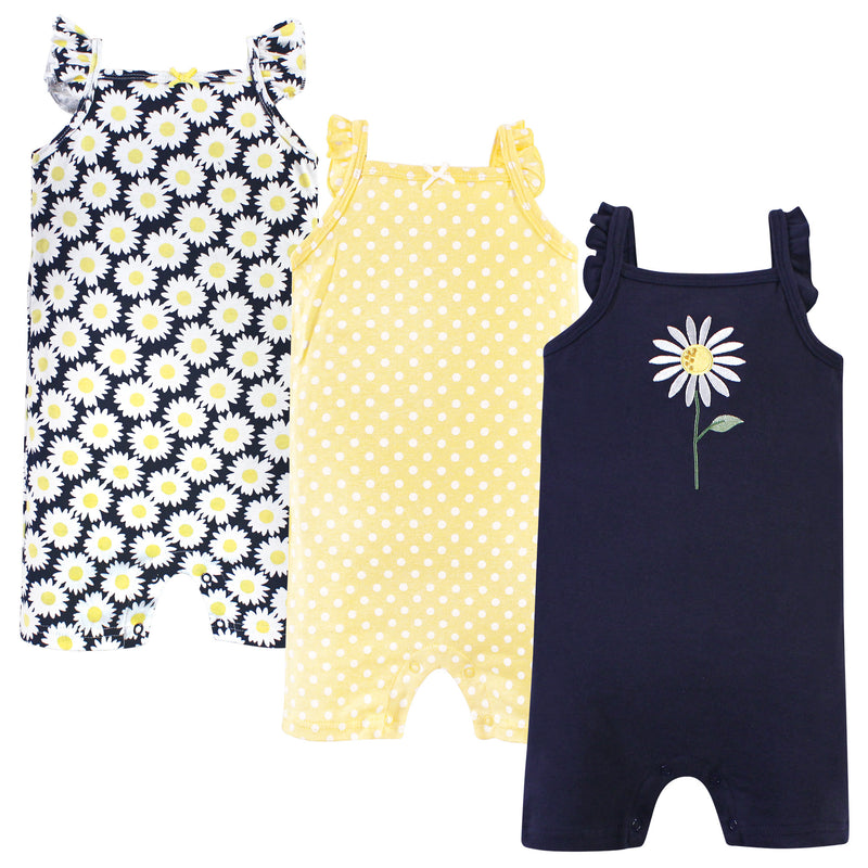 Hudson Baby Cotton Rompers, Daisy