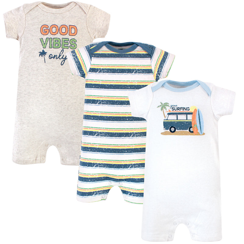 Hudson Baby Cotton Rompers, Gone Surfing
