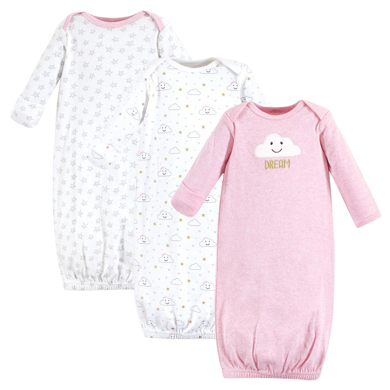 Hudson Baby Cotton Gowns, Pink Clouds