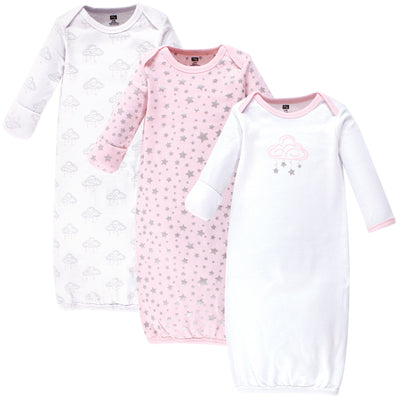 Hudson Baby Cotton Gowns, Cloud Mobile Pink