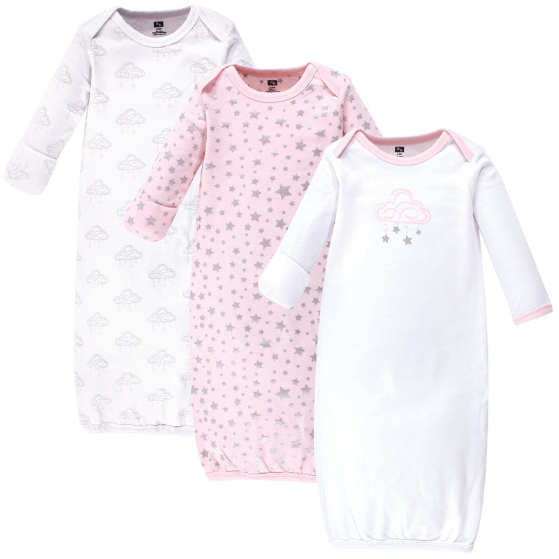 Hudson Baby Cotton Gowns, Cloud Mobile Pink