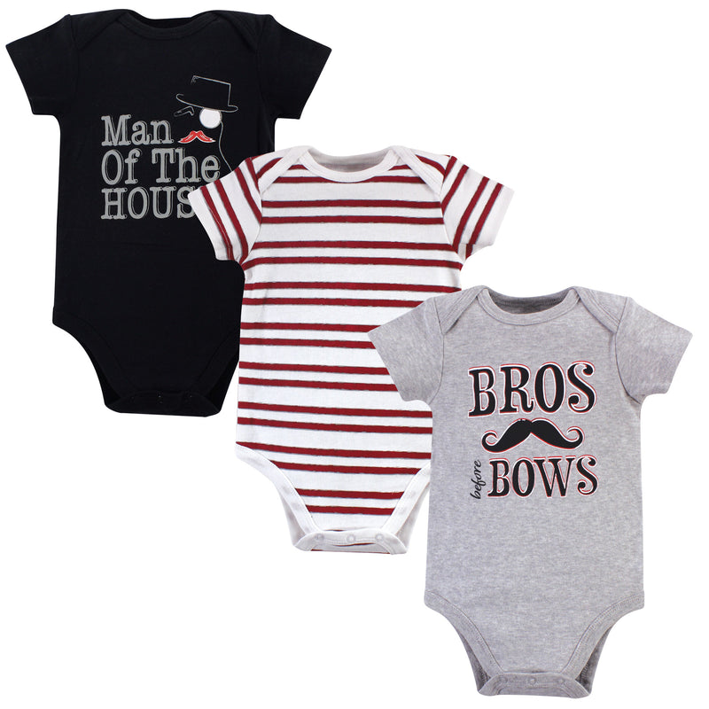 Hudson Baby Cotton Bodysuits, Bros Before Bows