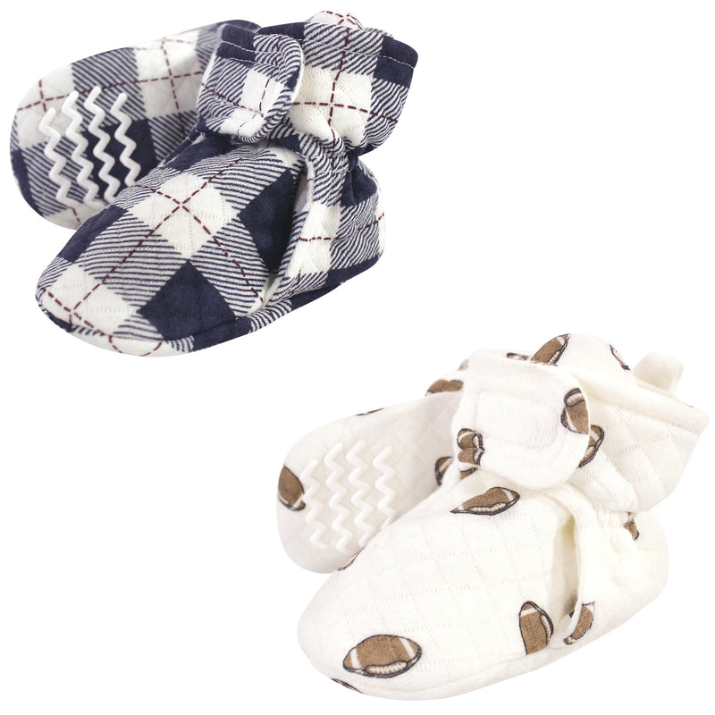 Hudson Baby Quilted Booties 2pk, Football