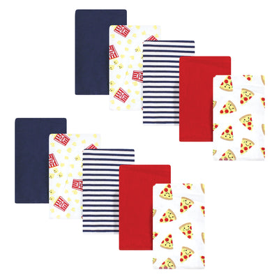 Hudson Baby Cotton Flannel Burp Cloths, Pizza Snacks