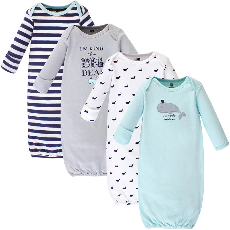 Hudson Baby Cotton Gowns, Handsome Whale