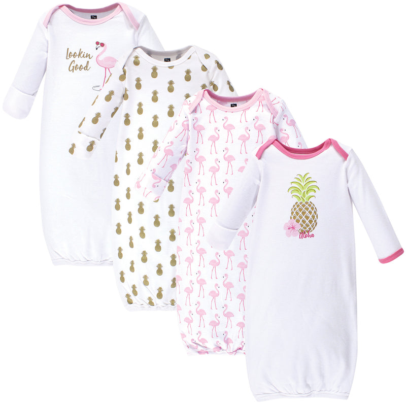Hudson Baby Cotton Gowns, Pineapple