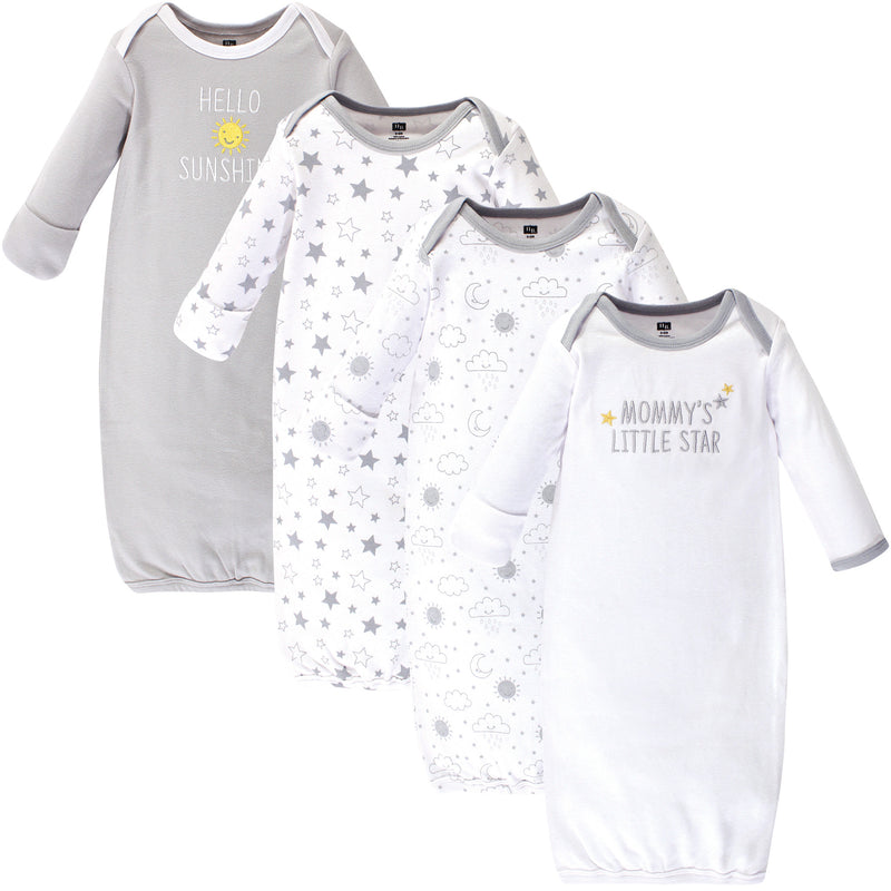 Hudson Baby Cotton Gowns, Star And Moon