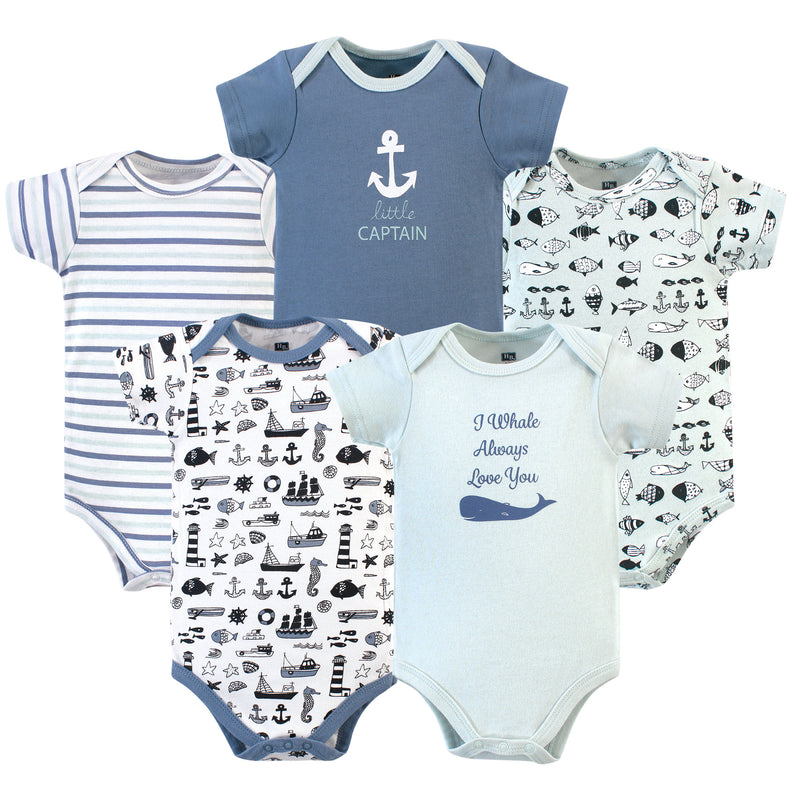 Hudson Baby Cotton Bodysuits, Nautical
