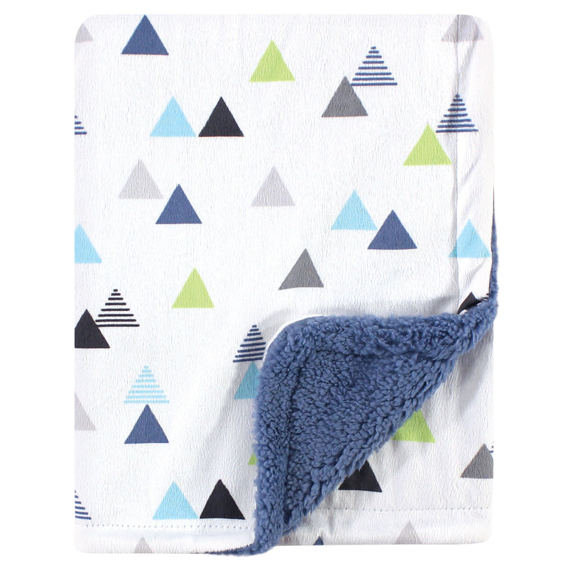 Hudson Baby Plush Blanket with Sherpa Back, Abstract