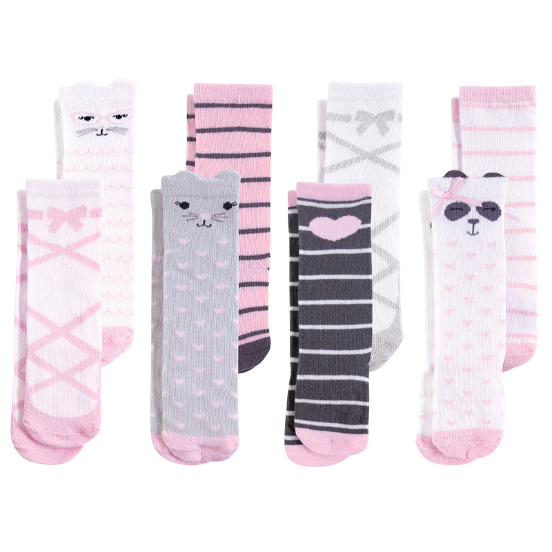 Hudson Baby Cotton Rich Knee-High Socks, Pink Panda