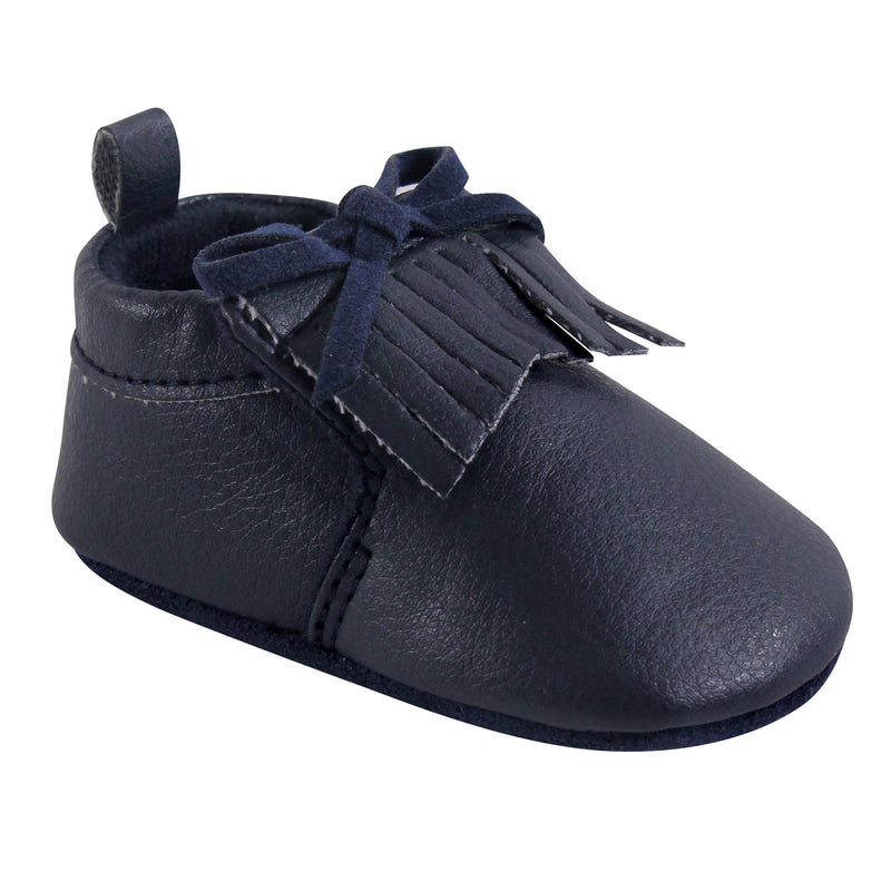 Hudson Baby Moccasin Shoes, Navy Moccasin