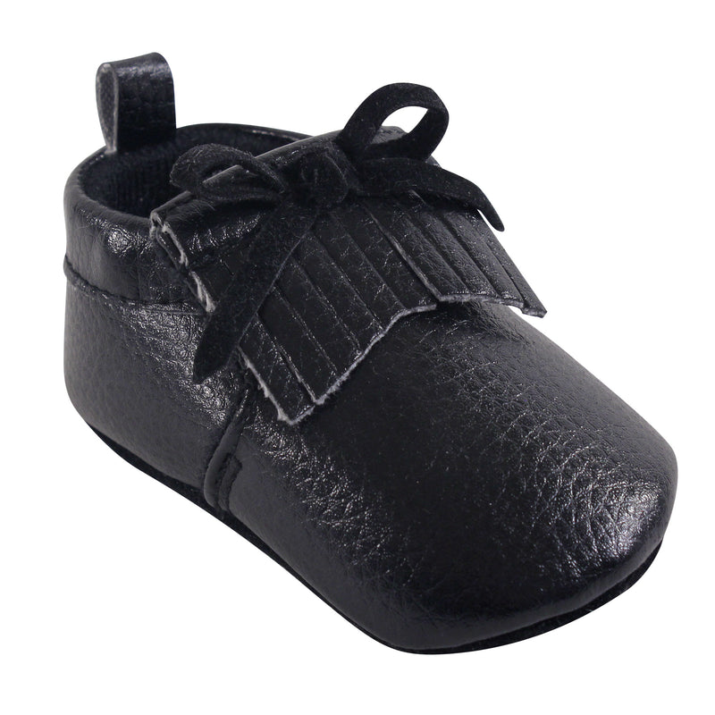 Hudson Baby Moccasin Shoes, Black Moccasin