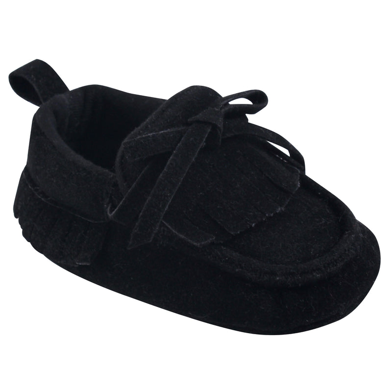 Hudson Baby Moccasin Shoes, Black Mocc