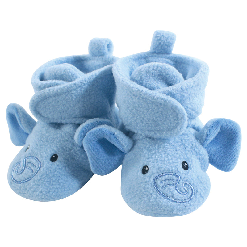Hudson Baby Cozy Fleece Booties, Blue Elephant