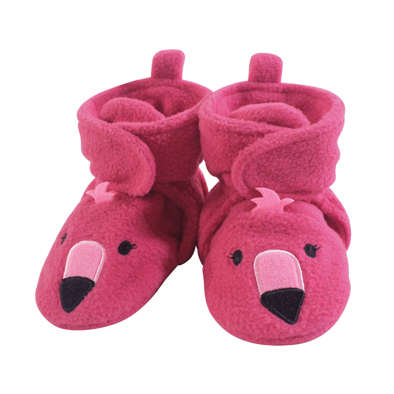 Hudson Baby Cozy Fleece Booties, Pink Flamingo