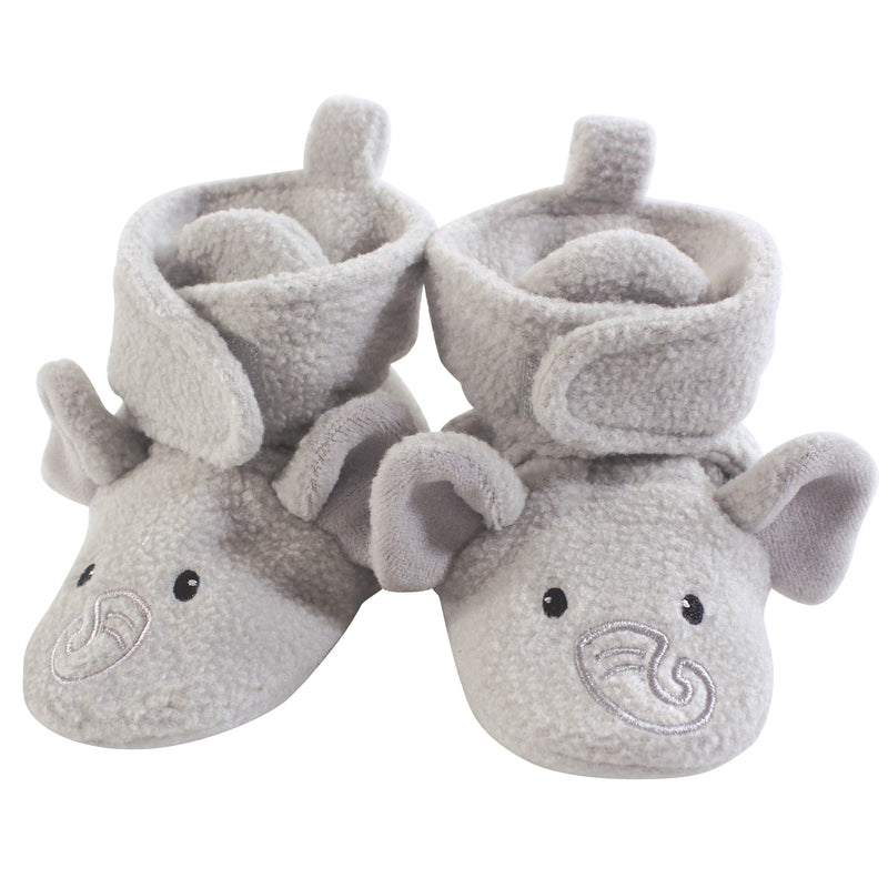 Hudson Baby Cozy Fleece Booties, Neutral Elephant