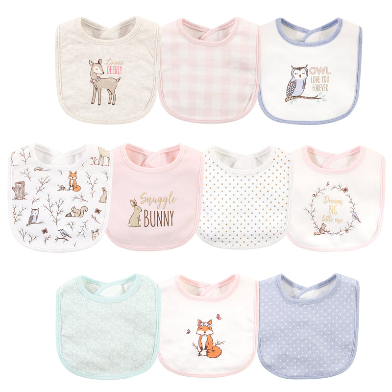 Hudson Baby Cotton Bibs, Enchanted Forest