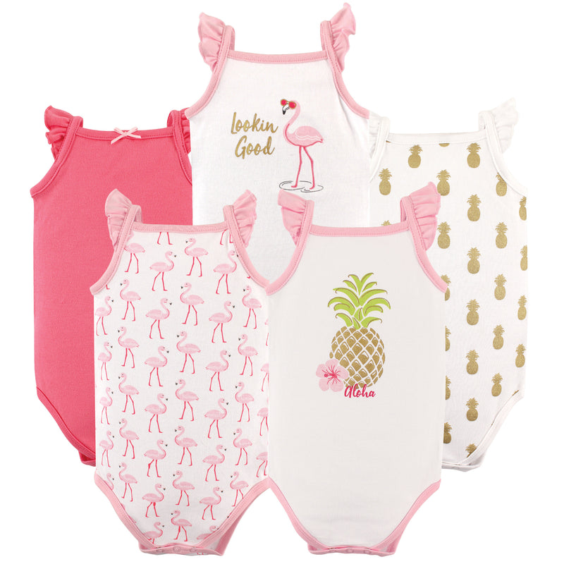 Hudson Baby Cotton Sleeveless Bodysuits, Pineapple