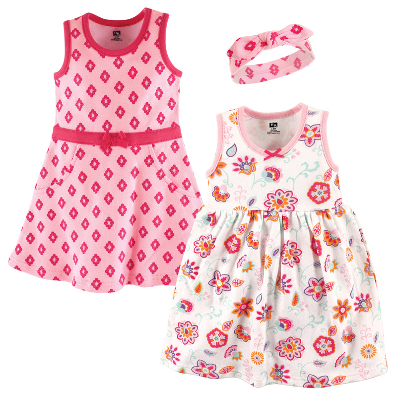 Hudson Baby Cotton Dress and Headband Set, Floral
