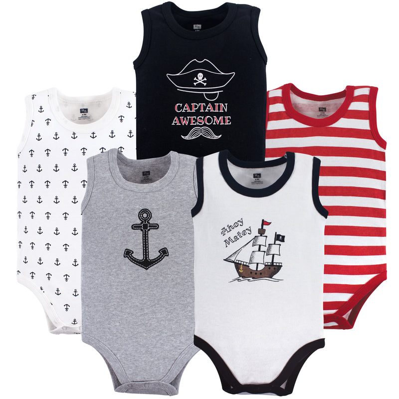 Hudson Baby Cotton Sleeveless Bodysuits, Pirate Ship