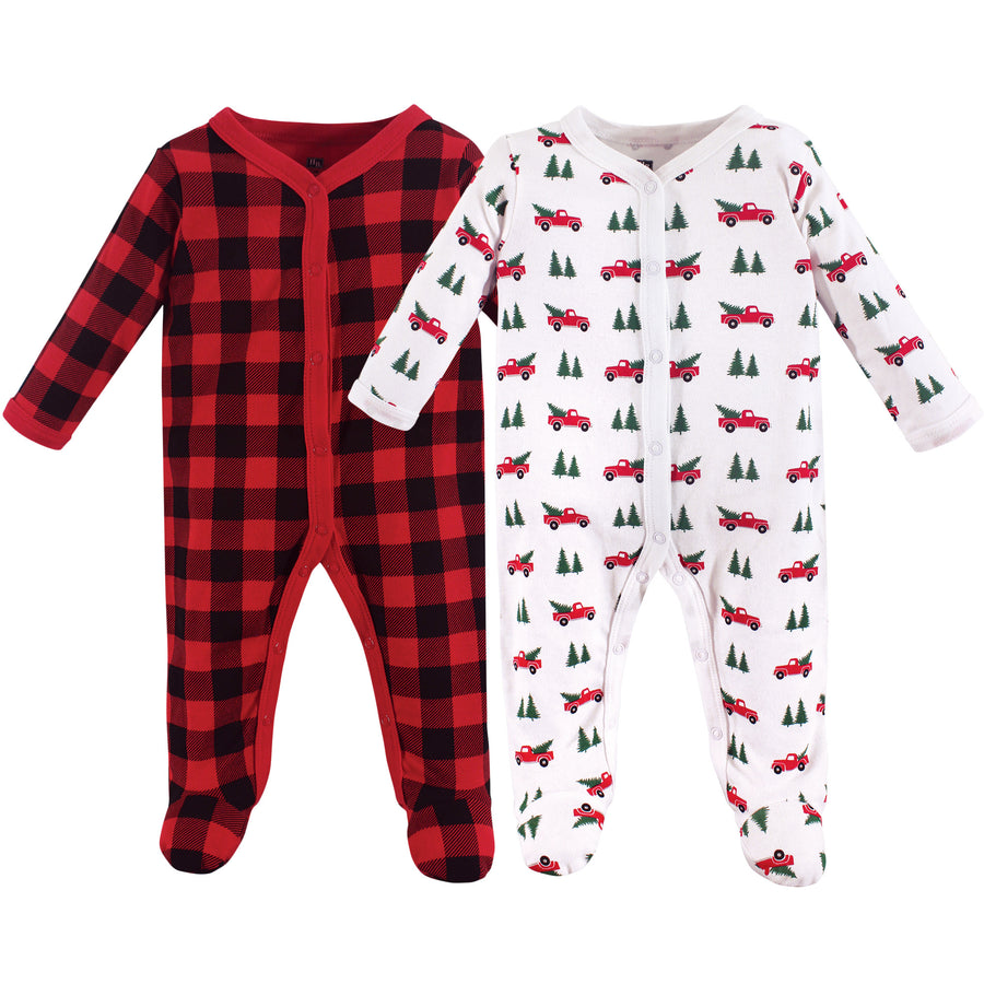 Hudson Baby Unisex Plush Sleeping Bag / Wearable Blanket - Black Plaid, 18-24 Months