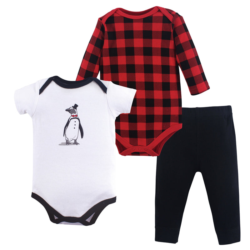 Hudson Baby Cotton Bodysuit and Pant Set, Penguin