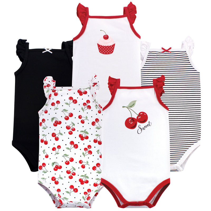 Hudson Baby Cotton Sleeveless Bodysuits, Cherries