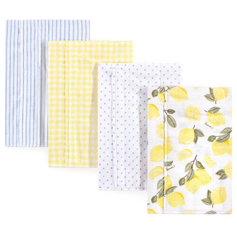 Hudson Baby Cotton Flannel Burp Cloths, Lemons