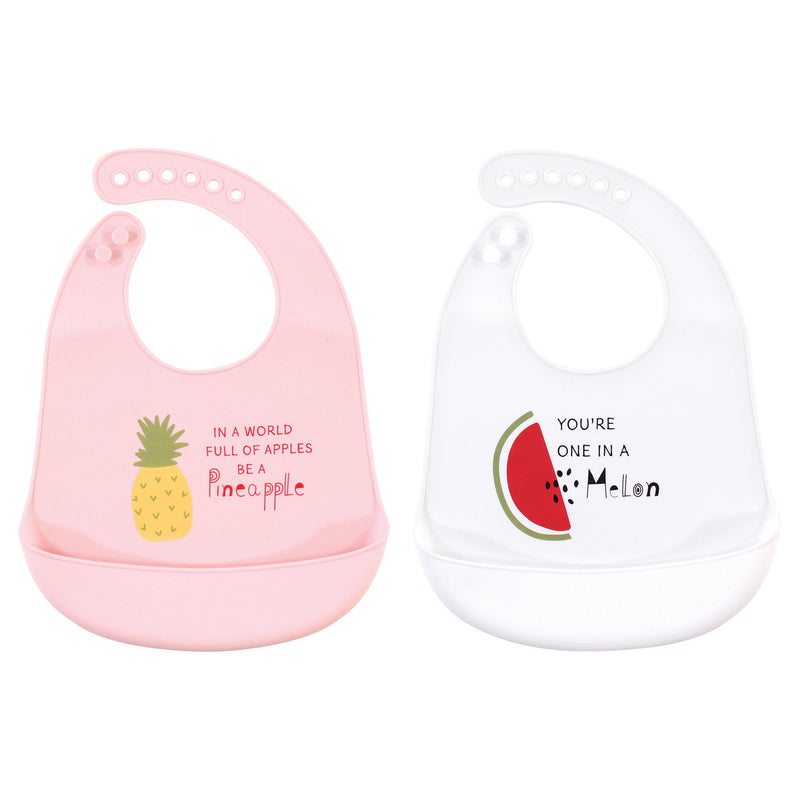 Hudson Baby Silicone Bibs, Fruits