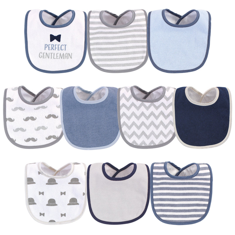 Hudson Baby Cotton and Polyester Bibs, Perfect Gentleman