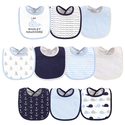 Hudson Baby Cotton and Polyester Bibs, Im Whaley Handsome