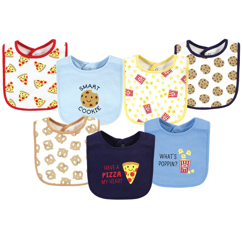 Hudson Baby Cotton Bibs, Pizza Snacks