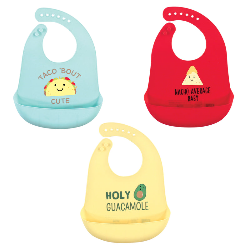 Hudson Baby Silicone Bibs, Tacos