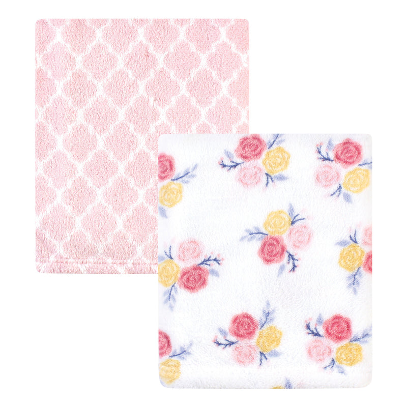 Hudson Baby Silky Plush Blanket, Blossoms