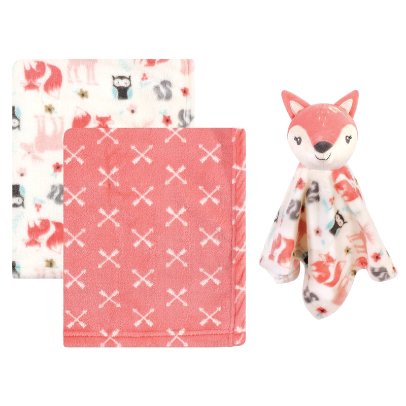 Hudson Baby Plush Blanket with Security Blanket, Girl Fox