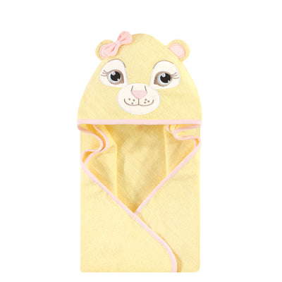 Hudson Baby Cotton Animal Face Hooded Towel, Lion Girl