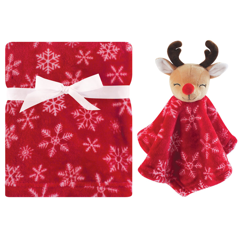 Hudson Baby Plush Blanket with Security Blanket, Reindeer