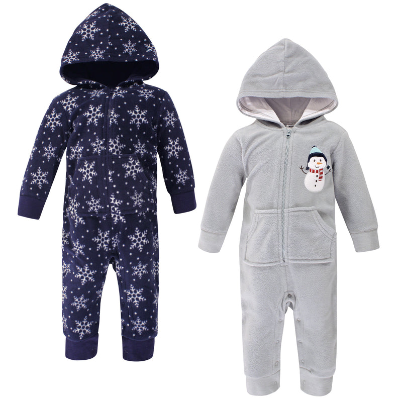 Hudson Baby Fleece Jumpsuits, Coveralls, and Playsuits, Navy Snowman Baby
