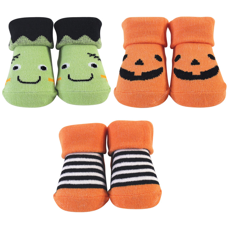 Hudson Baby Socks Boxed Giftset, Pumpkin Monster
