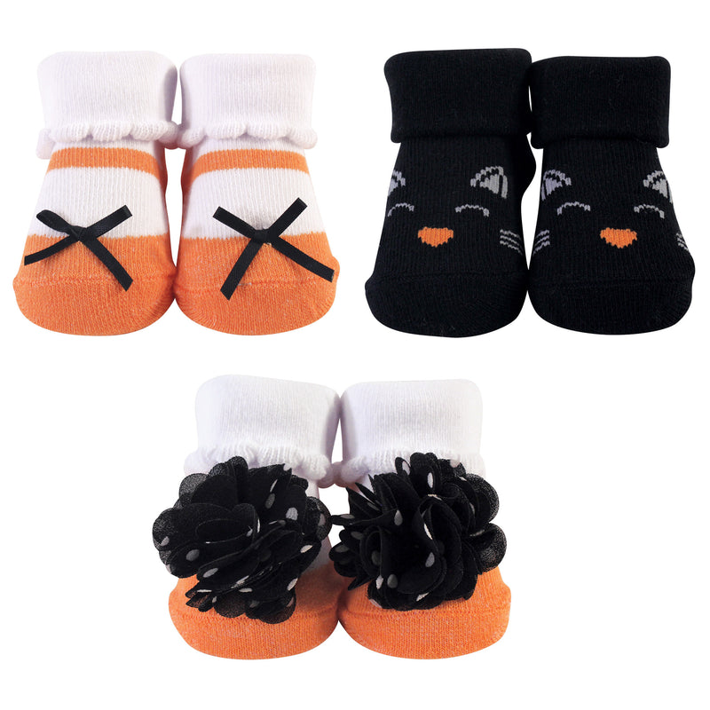 Hudson Baby Socks Boxed Giftset, Black Cat