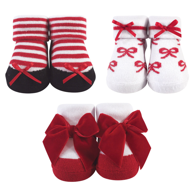 Hudson Baby Socks Boxed Giftset, Red Bows