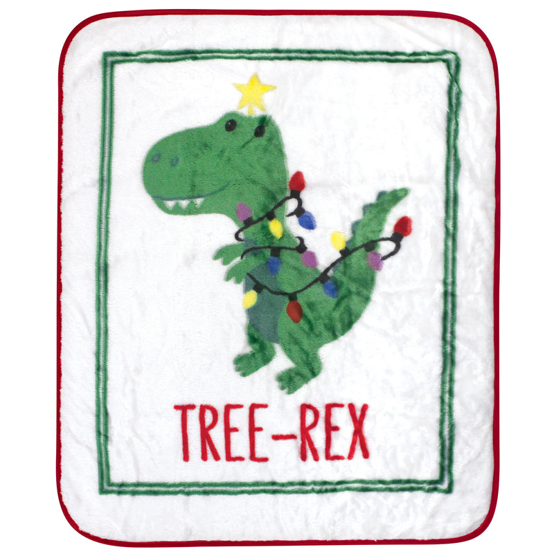 Hudson Baby High Pile Plush Blanket, Tree Rex