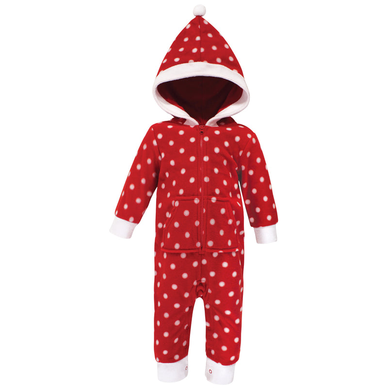 Hudson Baby Fleece Jumpsuits, Coveralls, and Playsuits, Red Polka Dot Baby