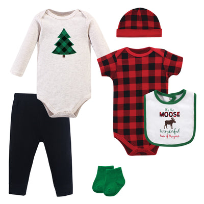 Hudson Baby Cotton Layette Set, Moose Wonderful Time