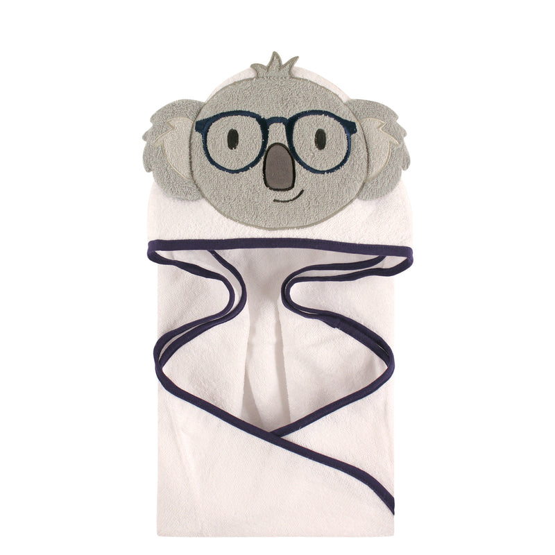 Hudson Baby Cotton Animal Face Hooded Towel, Koala
