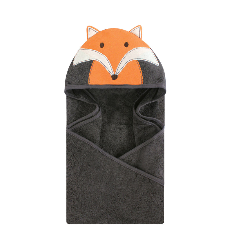 Hudson Baby Cotton Animal Face Hooded Towel, Modern Fox