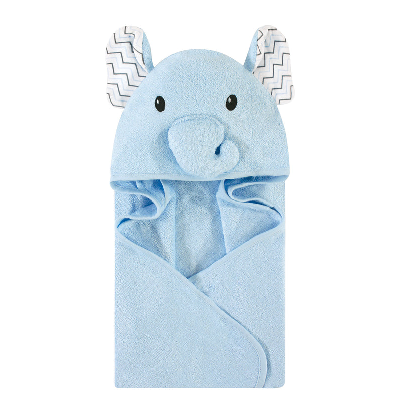 Hudson Baby Rayon from Bamboo Animal Face Hooded Towel, Blue Elephant